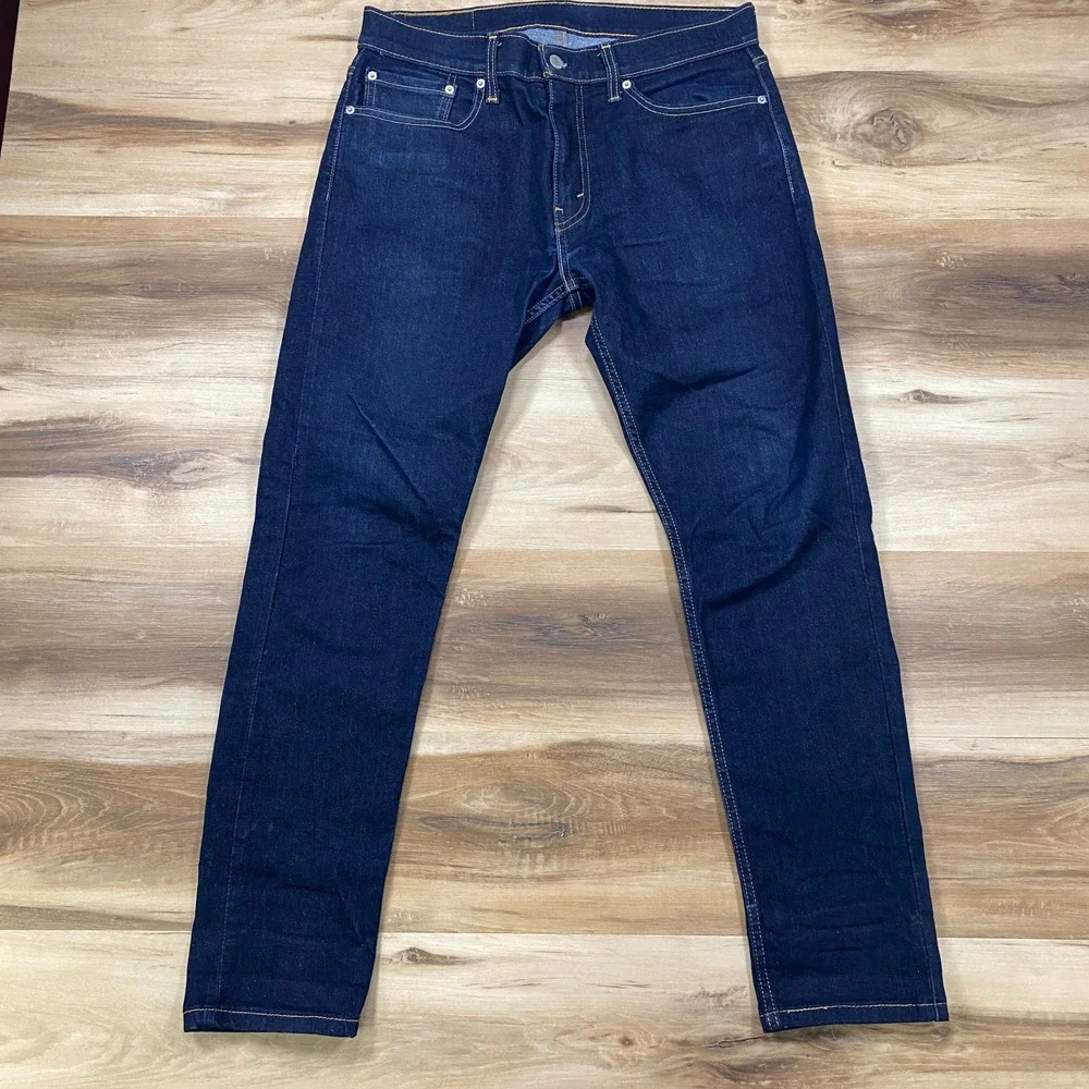 Levi's 511 Slim Men 33x30 Minimalist Cotton Blend Stretch Jeans Dark Indigo Blue